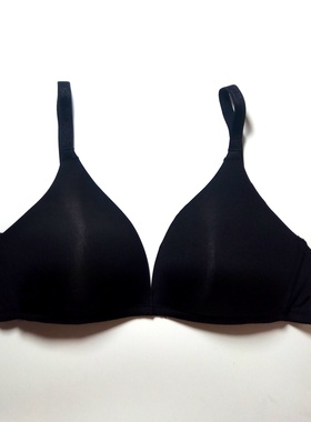 55EF60DEF65BC70B75C小围城内衣 黑色无钢圈法式三角小底围文胸
