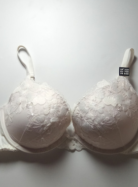 60D60DD65CDE70CDE75DD小围城内衣白色刺绣小底围大罩杯文胸