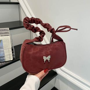 斜挎包包女时尚蝴蝶结腋下包2026新款韩版单肩手提包日杂小拎包