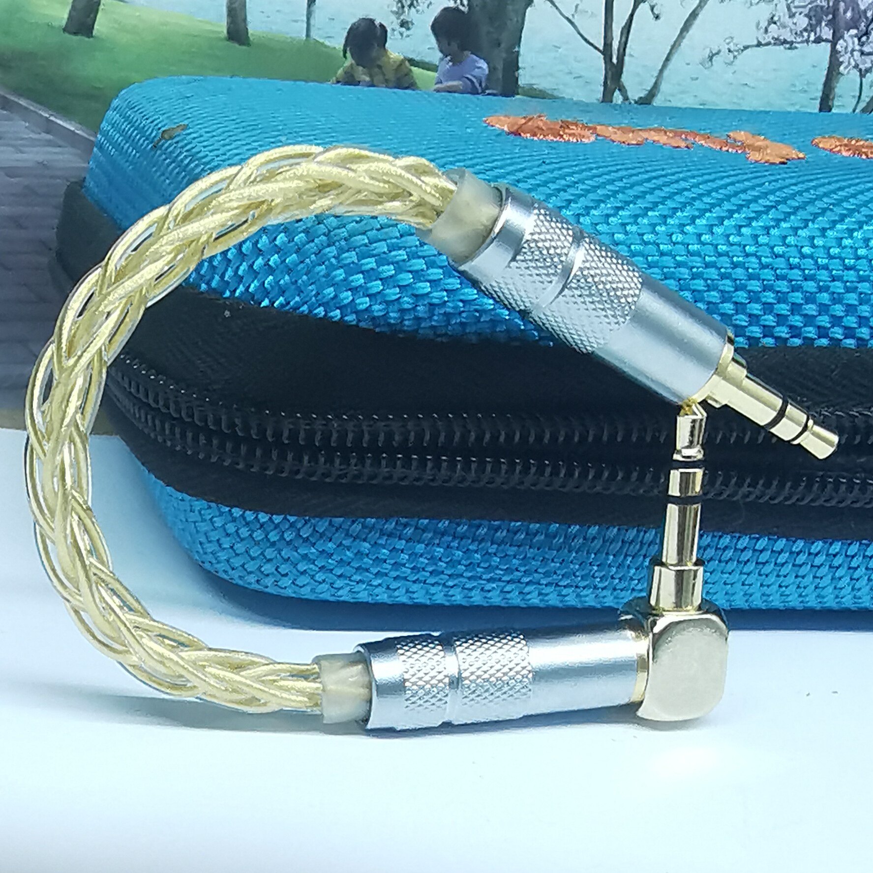 纯银镀真金对录线 3.5公对公HiFi耳放过机线音频连接线 AUX捆绑线