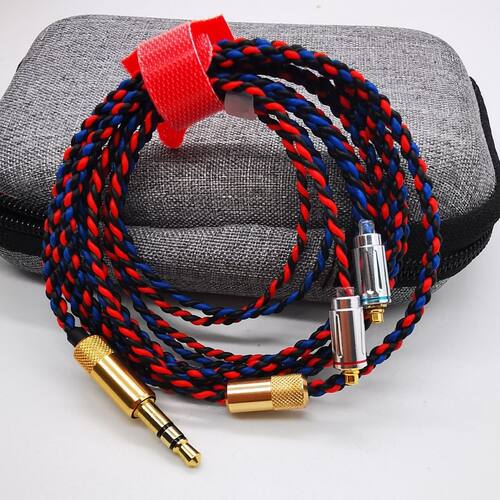 4股单晶铜超软耳机线mmcx3.5插头音频线 双色三色低频215插拔线材