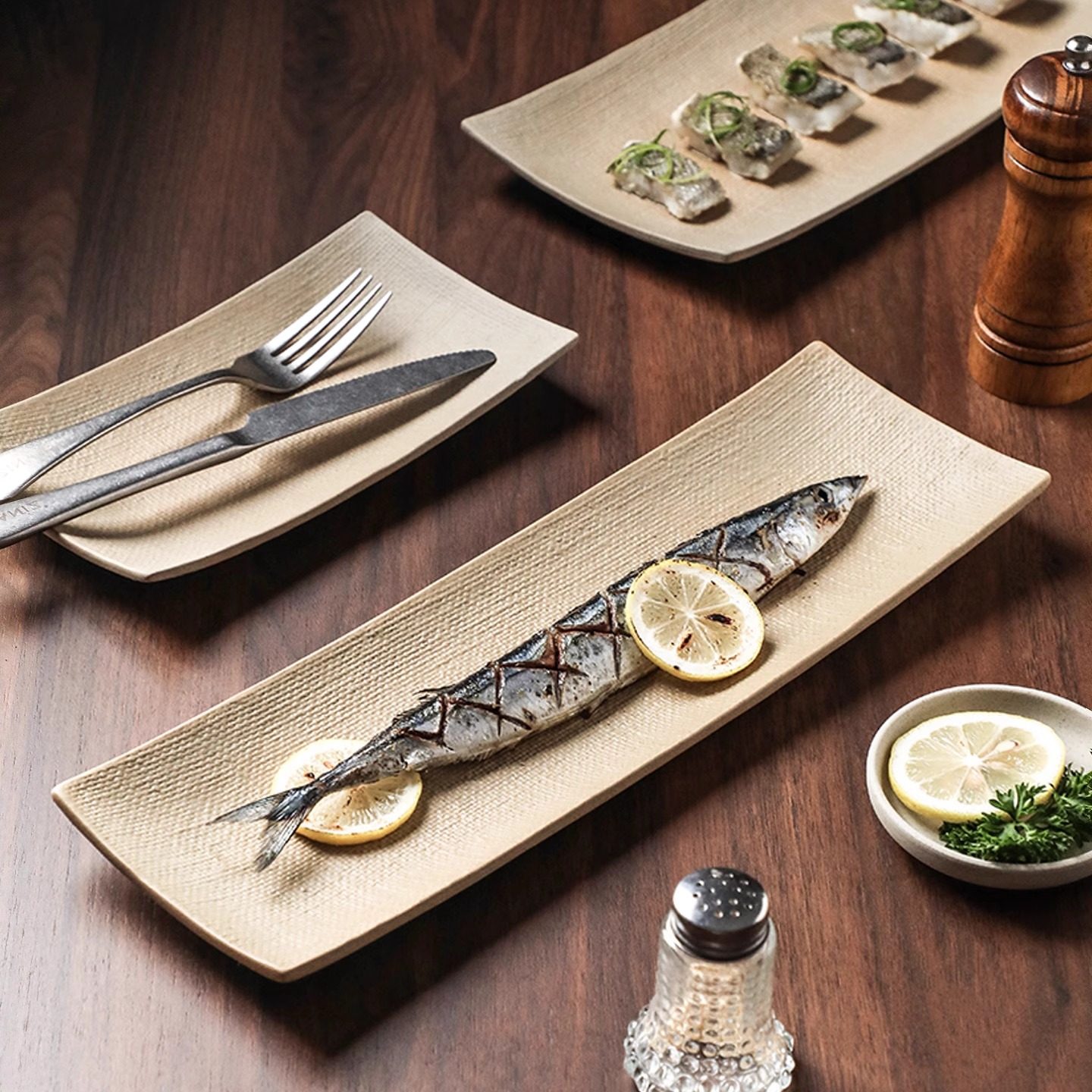 无釉餐具日式陶瓷长方盘寿司盘料理盘鱼盘烤肉盘子装菜盘甜品摆盘,餐饮具,盘,淘宝优惠券,粉丝福利购,淘宝优惠卷