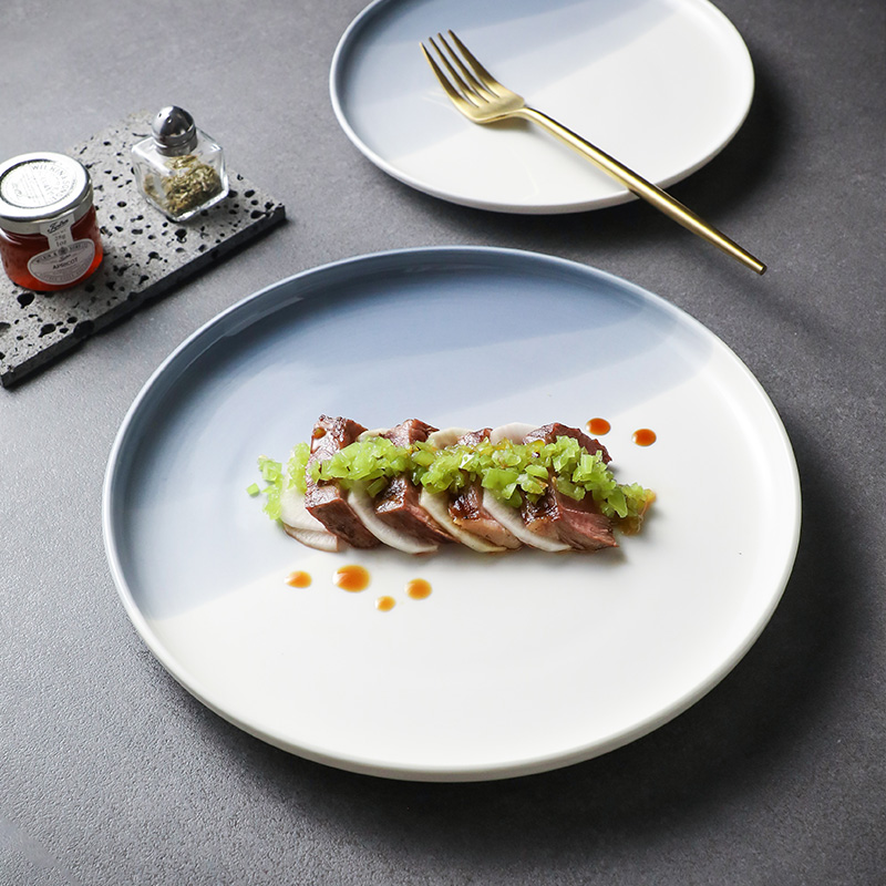 陶瓷圆形山水系列盘子