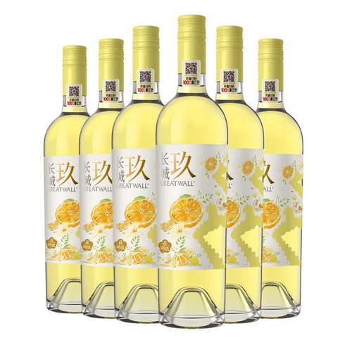 长城（great wall）玖霞多丽雷司令混酿干白葡萄酒6瓶装