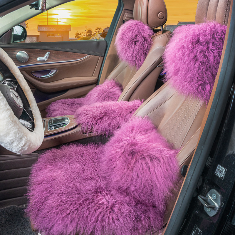 2025新款汽车坐垫冬季毛绒纯羊毛女神网红座垫女士车内通用高端
