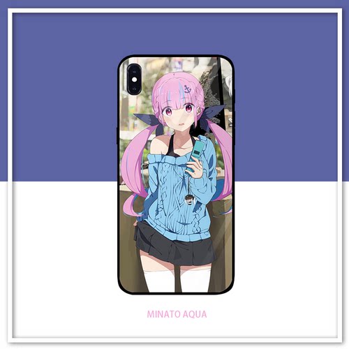 VTUBER 凑aqua 阿夸凑阿库娅 迫真 适用于苹果小米OPPO玻璃手机壳