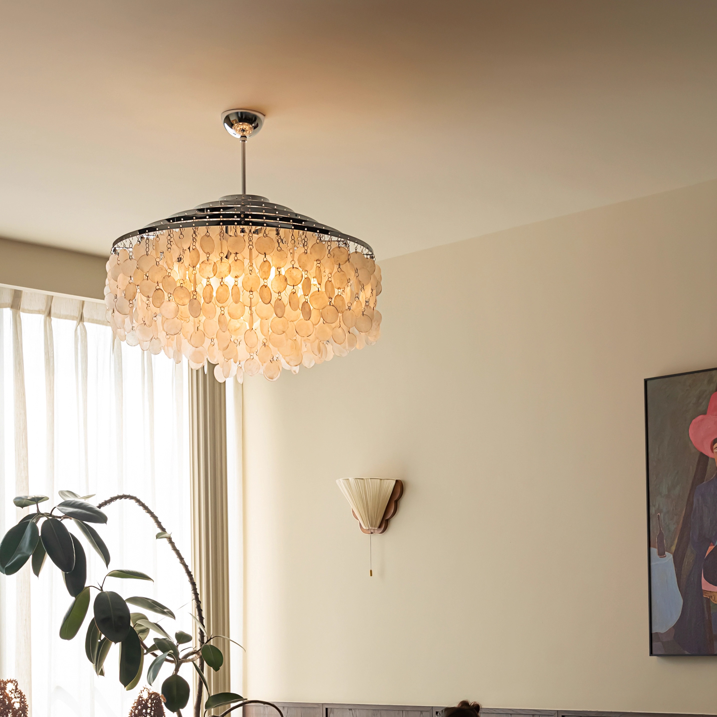 意大利Verpan法式客厅吊灯餐厅现代简约天然贝壳设计师创意风铃灯