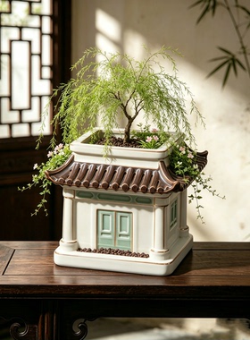 怡见美物微缩白模花器娃屋摆件