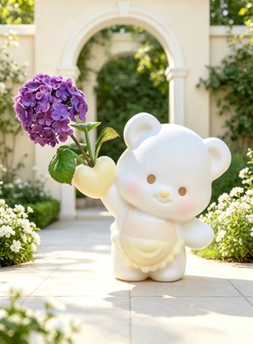 怡见美物微缩白模花器娃屋摆件
