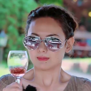 墨镜 太阳眼镜女独特圆弧眼镜蔡依林同款 妻子 浪漫旅行程莉莎同款