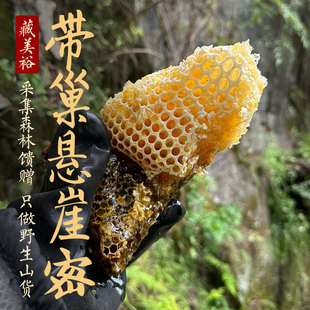 藏美裕 野生带巢悬崖蜜 西藏林芝波密野生成熟蜜带巢450克包邮