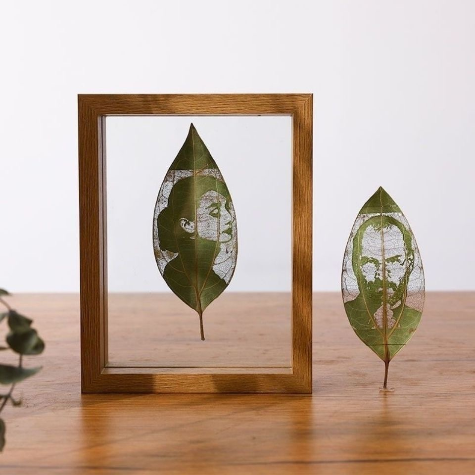 平安树树叶雕刻照片叶雕画定制相框送男女朋友闺蜜创意生日礼物