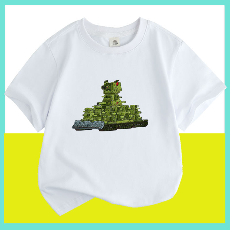 坦克衣服童装宝宝中大儿童夏装男童T恤圆领短袖女童纯棉宝宝半袖5