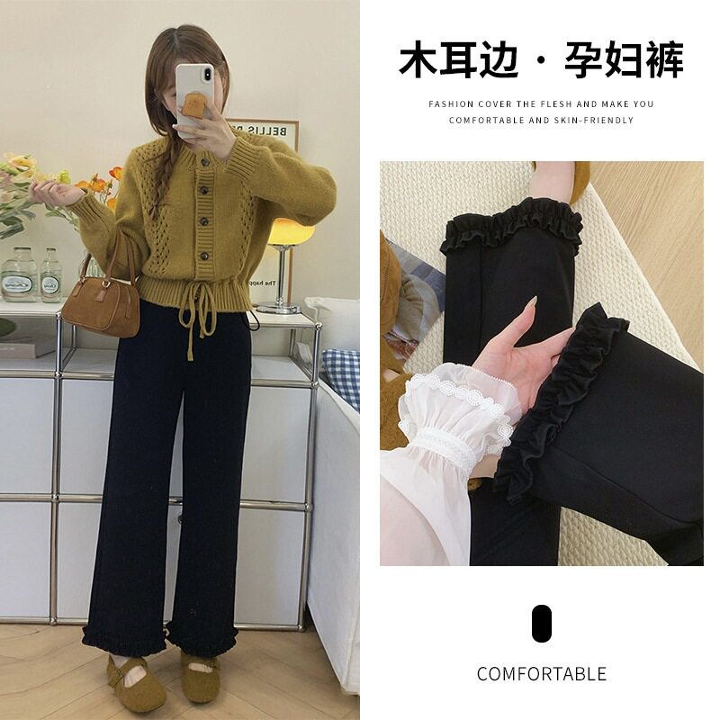 小个子孕妇裤春秋款直筒裤