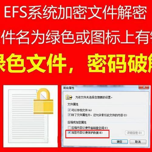 EFS加密解密 绿色文件夹有锁保护 RAR压缩包解密XLSX PDF密码DOCX