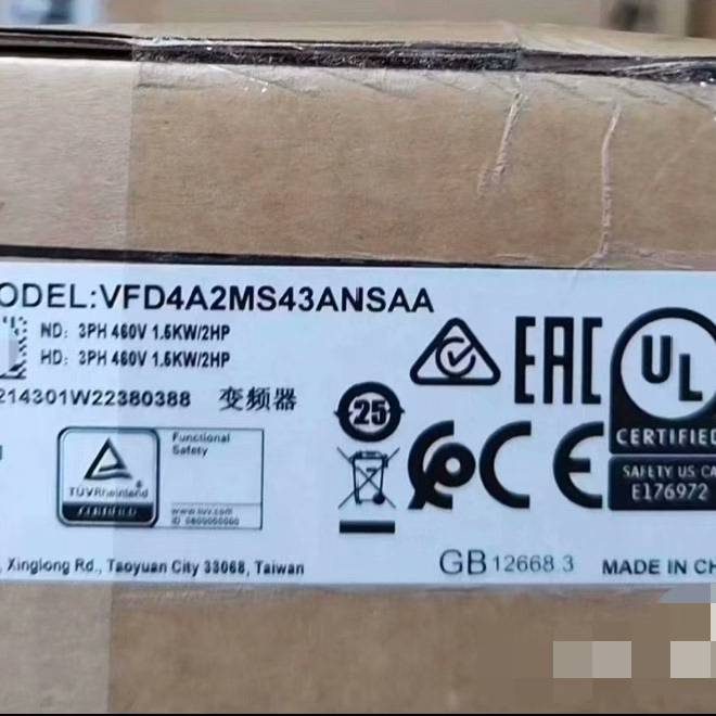 [议价]VFD4A2MS43ANSAA，1.5kw，台达变频器，