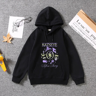 猎魔女团卫衣KATSEYE暗影刺客KPOP儿童时尚秋冬流行连帽衣服