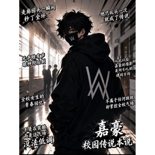 艾伦沃克嘉豪DJ潮faded联名周边同款cos连帽卫衣男女秋冬衣服上衣