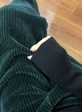 时尚复古墨绿色灯芯绒直筒阔腿裤女裤子女秋冬新款爆款休闲裤女