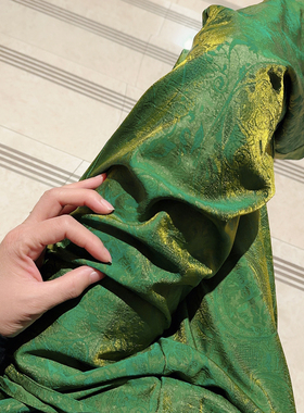 光泽感新中式墨绿色休闲裤女裤加绒裤子2025秋冬新款直筒阔腿裤女