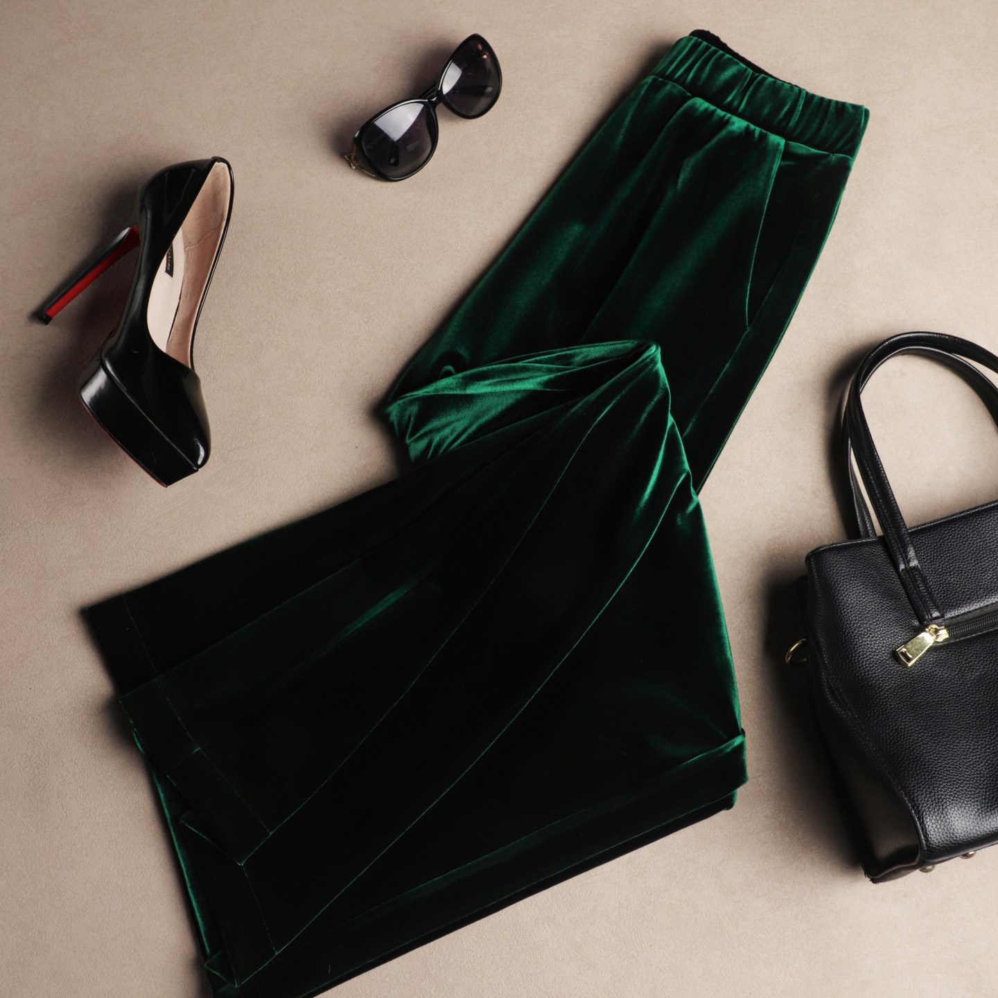 【西江月】国风翡翠绿丝绒阔腿裤子2025新款今年流行爆款休闲裤女,女装/女士精品,休闲裤,淘宝优惠券,粉丝福利购,淘宝优惠卷