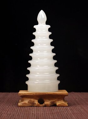 家居饰品天然玉石文昌塔学习摆设创意小摆件酒柜客厅工艺品礼物