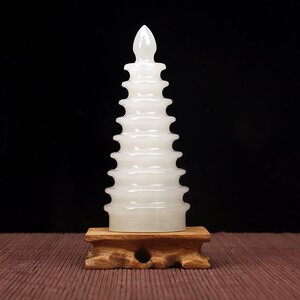 家居饰品天然玉石文昌塔学习摆设创意小摆件酒柜客厅工艺品礼物