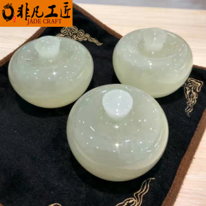 简约风结婚天然玉石苹果小摆件