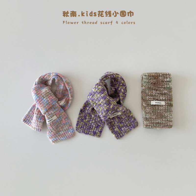 儿童围巾冬季韩国ins男童时髦小围巾凹造型女童长条穿搭围脖