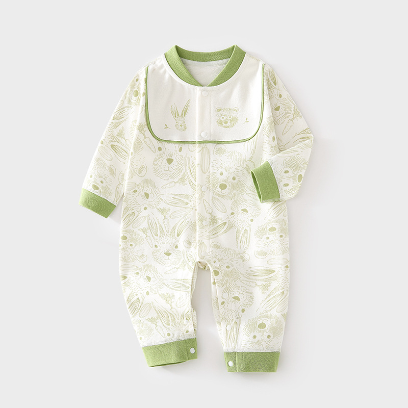 婴儿连体衣春秋纯棉无骨