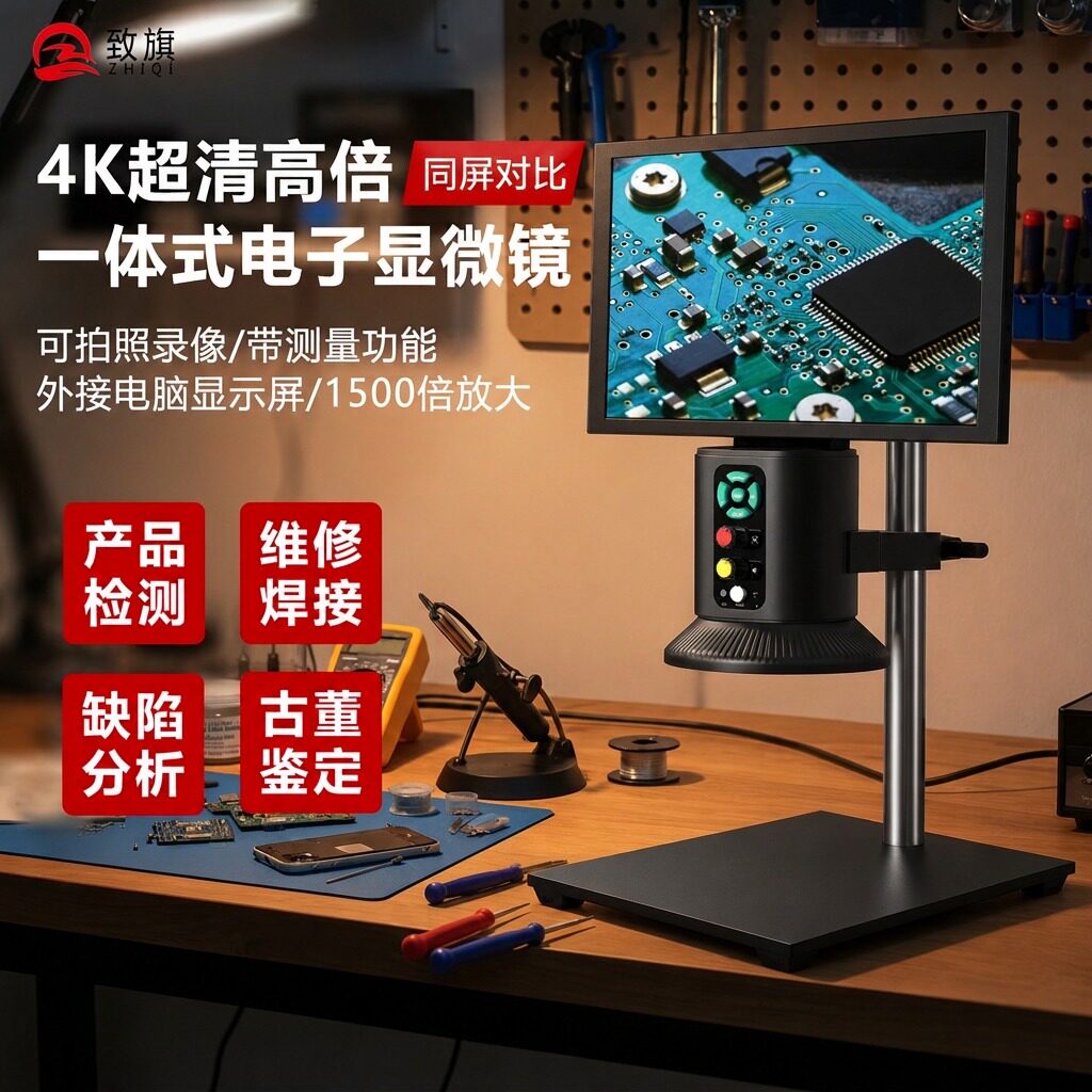 致旗4K便携工业显微镜1500倍放大图片