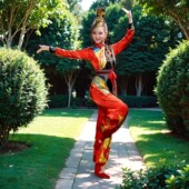 新款 打鼓服演出服腰鼓中国风舞蹈服现代舞水鼓舞开场舞秧歌服装 女