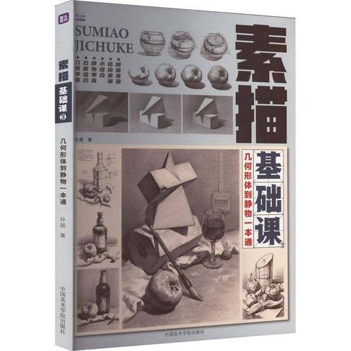 RT69包邮 素描基础课:3:几何体到静物一本通中国美术学院出版社艺术图书书籍