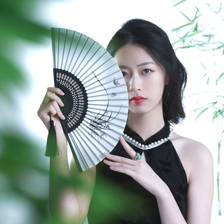 制扇至美扇子古风折扇定制中国风扇丝绸绢扇日式和风古典扇女士