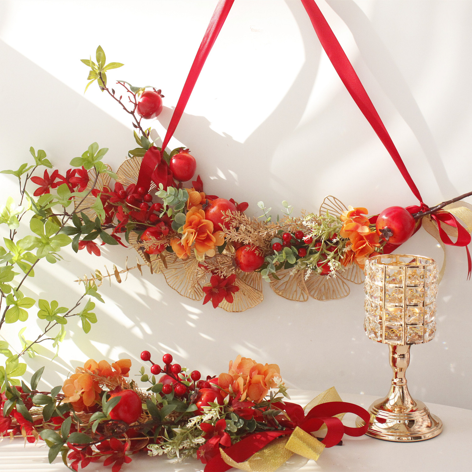 中国风新年新春乔迁新居结婚新房仿真石榴果装饰挂件墙饰门饰壁饰