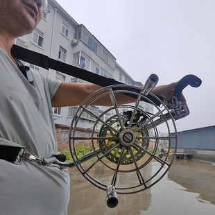 【建鹏】直径32厘米不锈钢背带轮蝶刹防倒转六导过线器【3.3Kg】