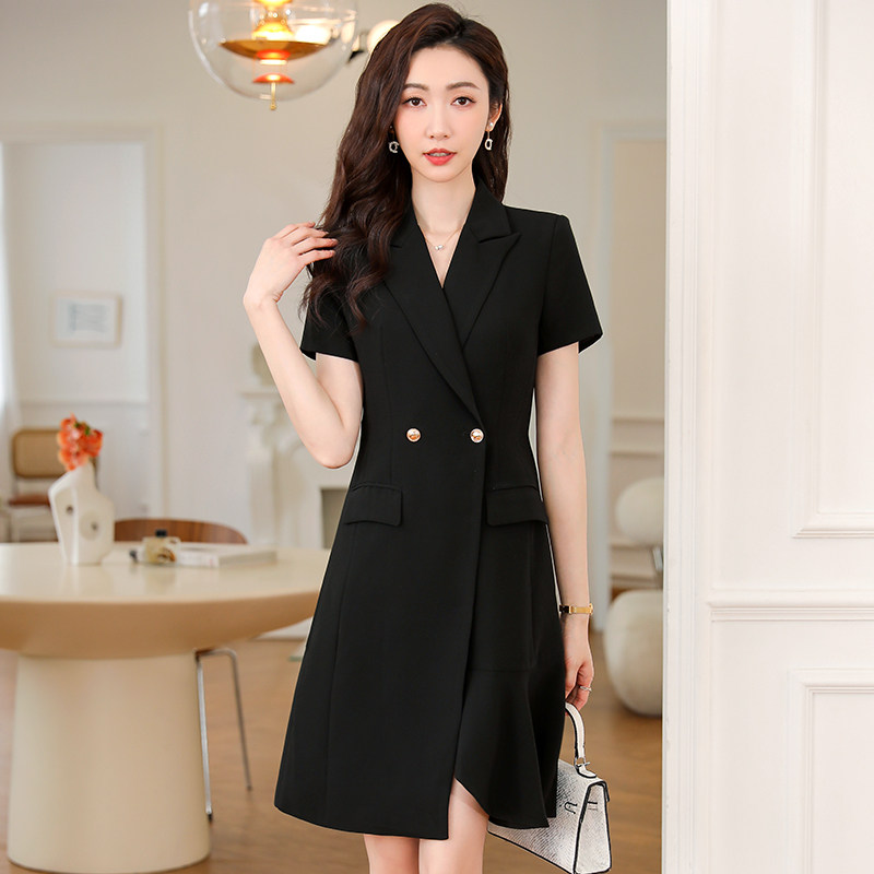 职业连衣裙夏季时髦气质时尚女神范行政美容院前台经理面试工作服