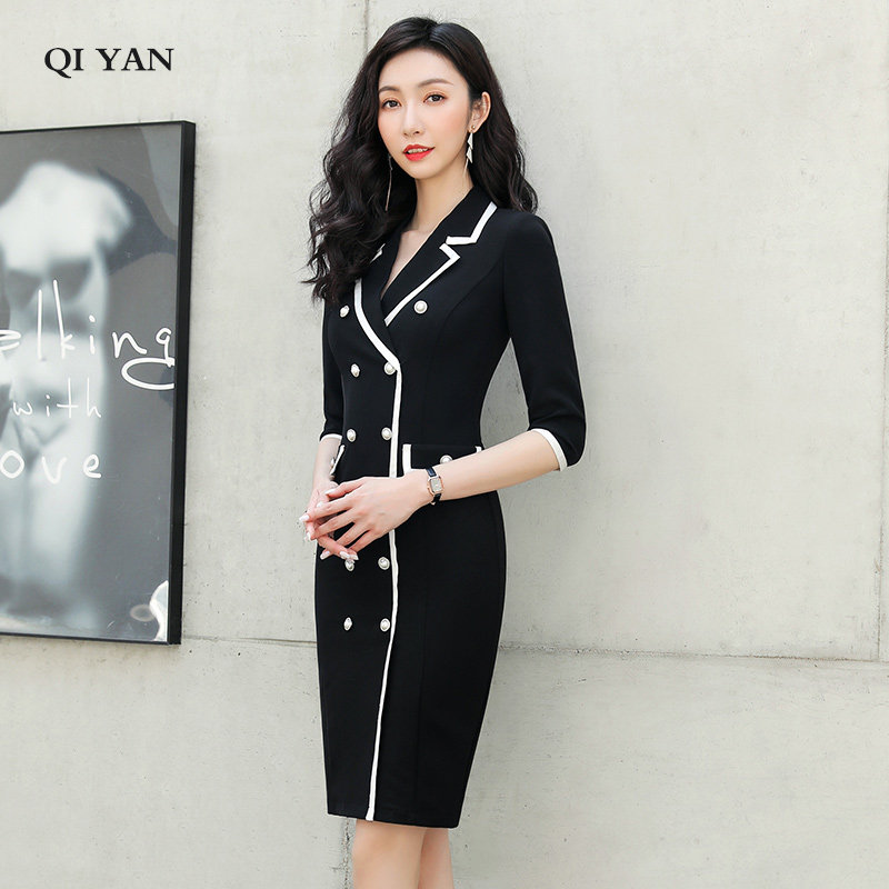 2025夏季新款复古风收腰显瘦小黑裙气质女神范法式职业女装连衣裙