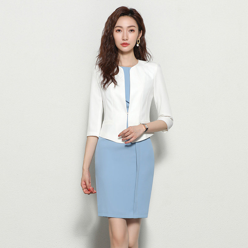 职业套装女连衣裙2026春秋款工作服气质女神范西装正装珠宝店工装