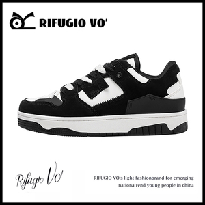 Rifugio Vo'黑白熊猫板鞋男款冬季小众潮牌高级感青少年运动潮鞋