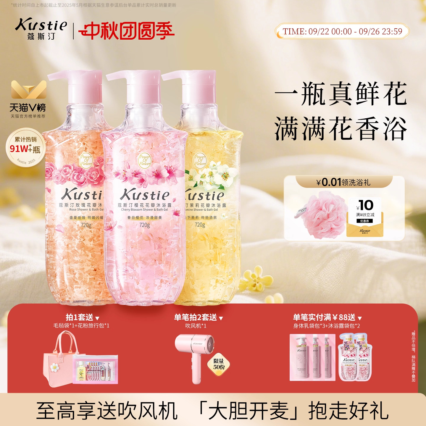 蔻斯汀樱花花瓣沐浴露持久留香品牌正品官方旗舰店720gX3