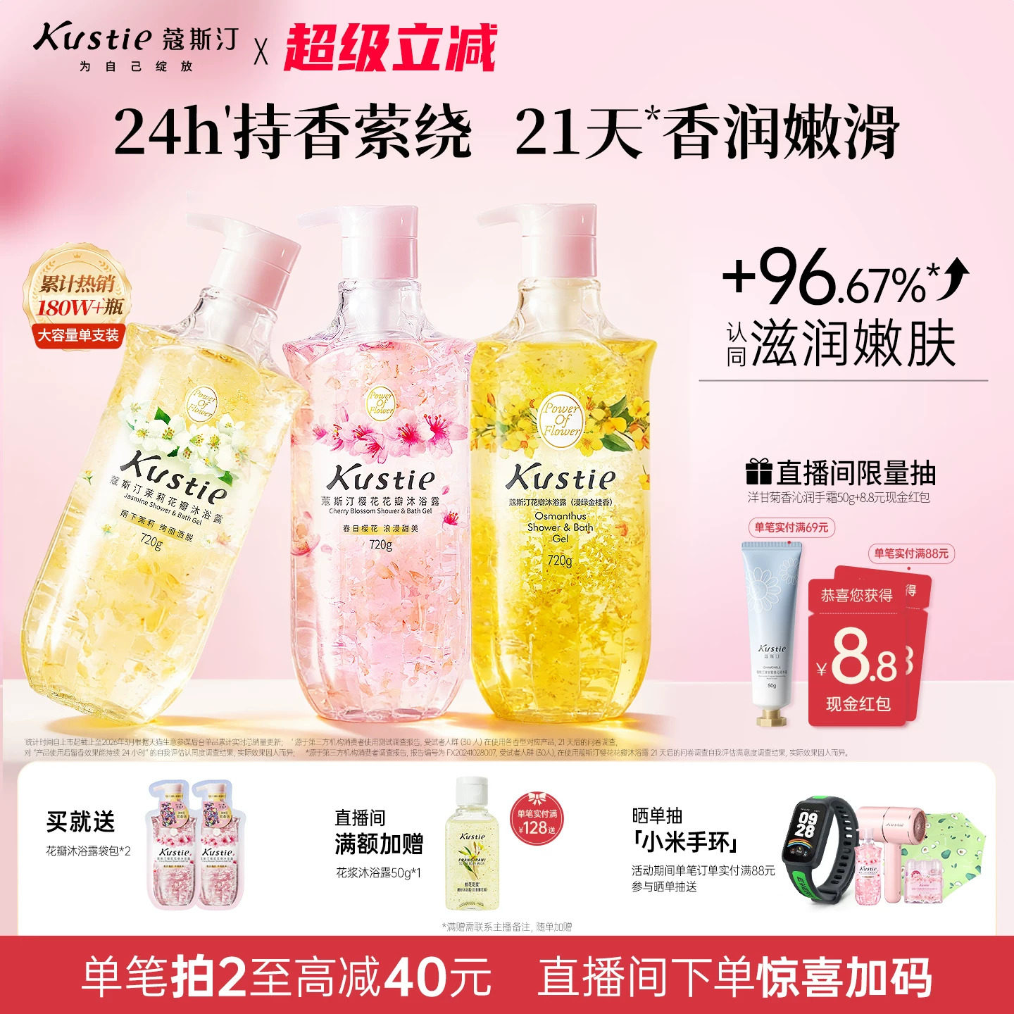 【720g大容量】蔻斯汀樱花花瓣香氛沐浴露持久留香男女水润沐浴乳