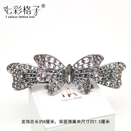 七彩格子古典饰品发夹发饰韩国头饰水钻弹簧夹横夹顶夹发夹一字夹