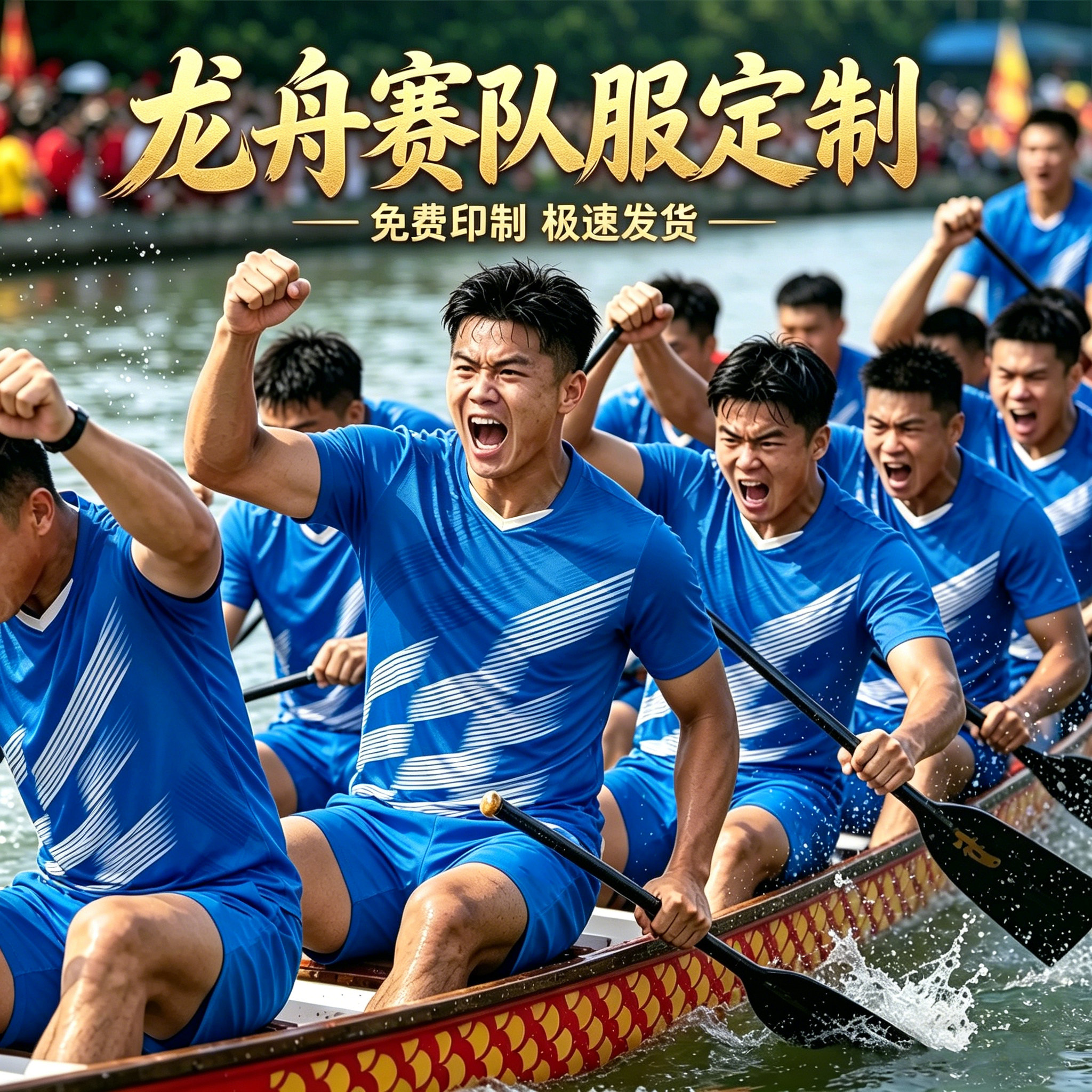 龙舟服套装定制端午划龙舟比赛团队服速干运动服装成人印字队服夏