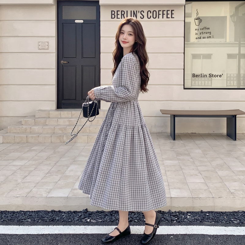 现货格子连衣裙女裙子2C512-7030-P150-K235,女装连衣裙,昱喆服饰