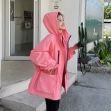 196现货休闲短外套风衣A126粉色P135控188，女装风衣，昱喆服饰