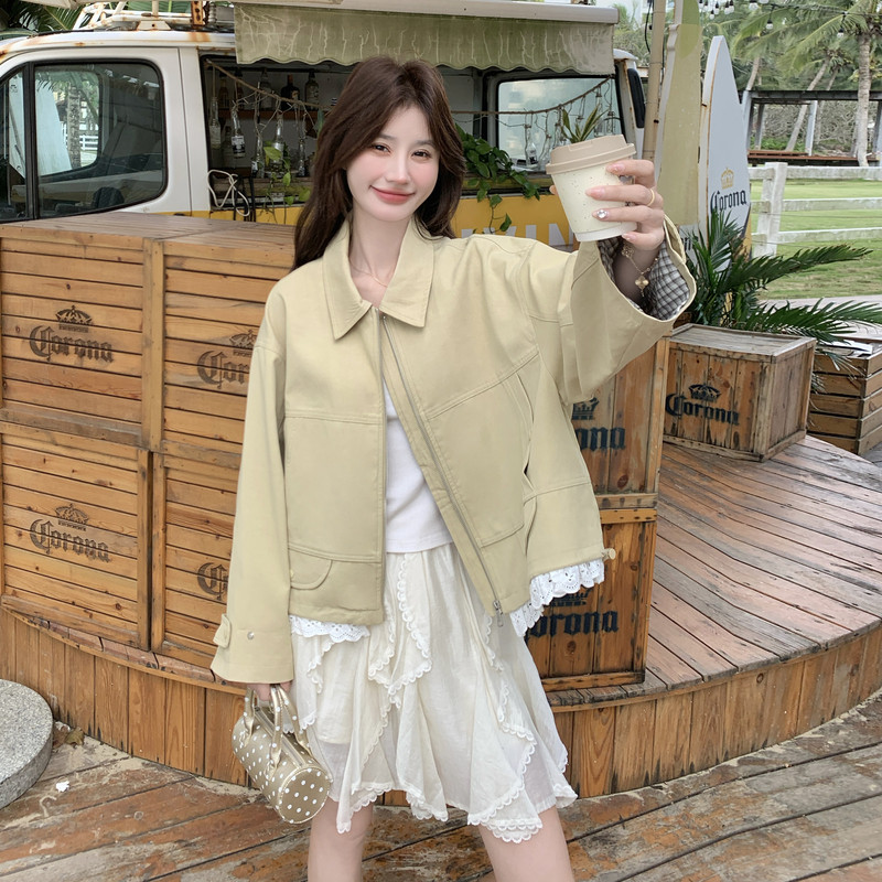 现货卡其黄短外套女2C512-7031K新款P170控265,商品下架区,昱喆服饰