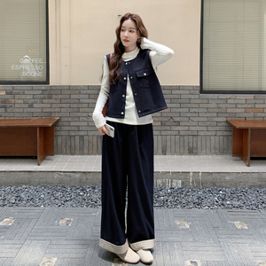 现货 2C512 格子拼接时尚套装女三件套 1118ZQ新款 P195 控288图片