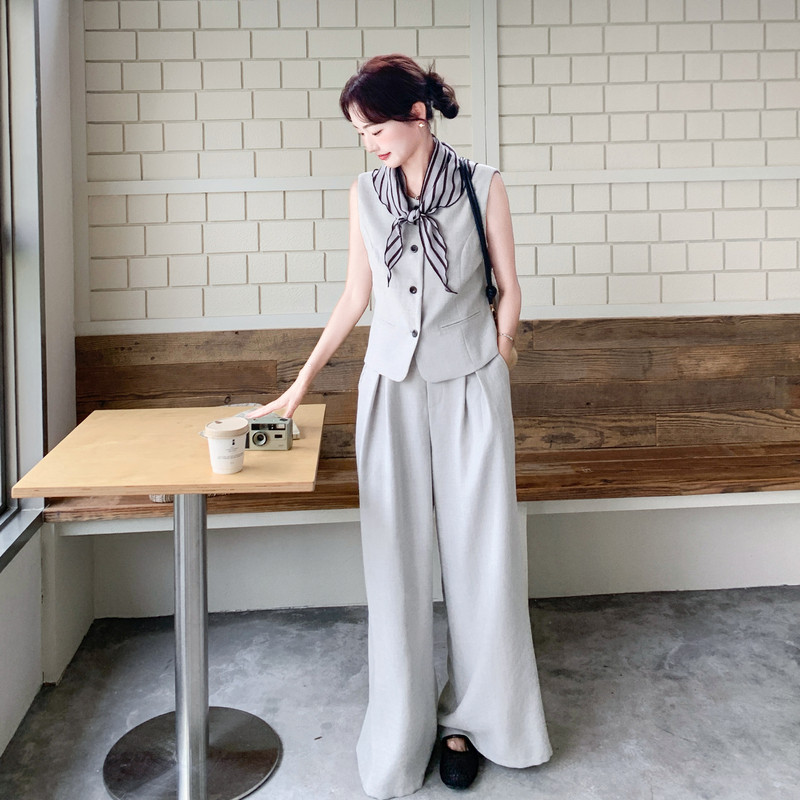 现货时尚套装女带围巾2C512-7070-P170-控258，女装套装/套裙，昱喆服饰