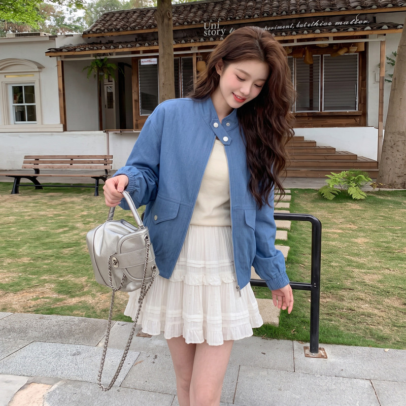 现货仿牛仔短外套女2C512-7012-P165-K258,女装短外套,昱喆服饰